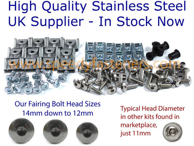 Aprilia RSV 1000 2000 2001 2002 2003 Stainless Fairing Fairings Bolt Kit & DZUS