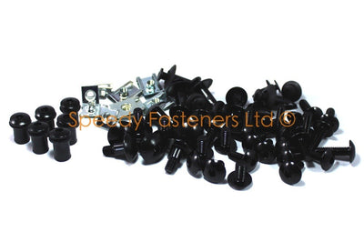Yamaha YZF R6 2017-2021 Black Aluminium Fairing & Screen Bolt Kit Bolts Clip