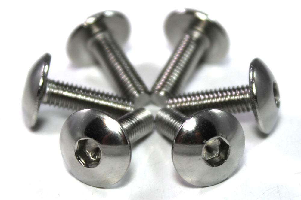 10 x Stainless Steel Fairing Bolts m5 x 16mm (13.5mm diameter head) Allen Key Button Head
