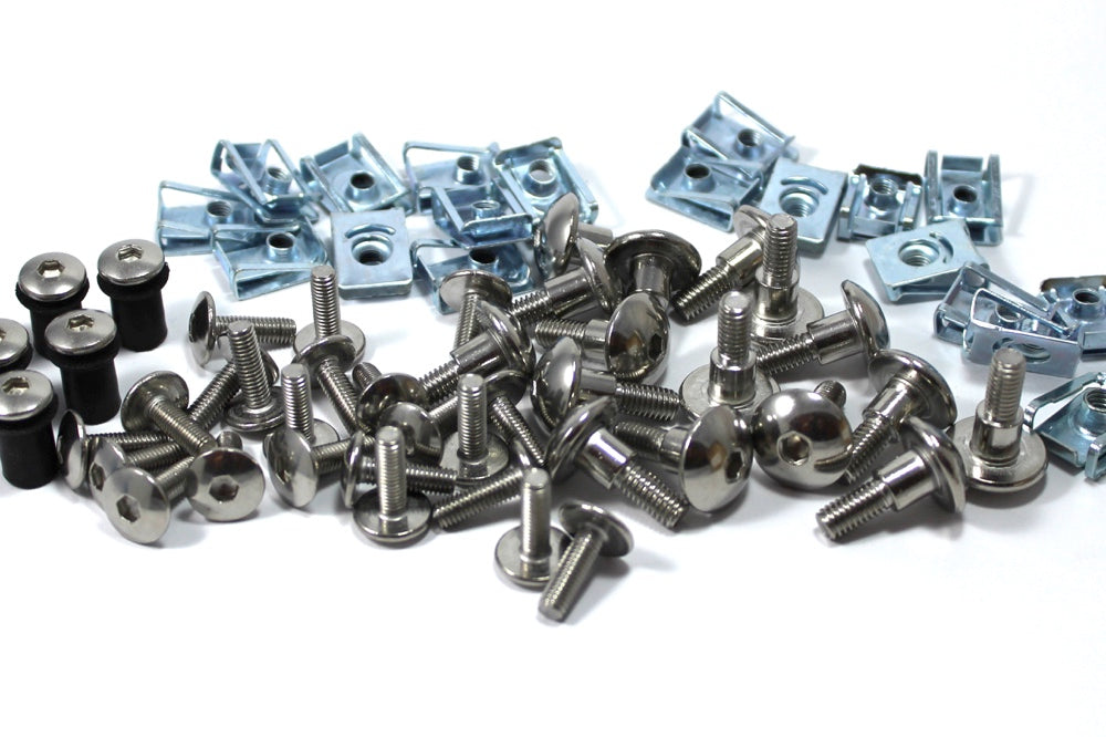 Black Motorcycle Fairing Bolt Kit – Stainless Steel Screws For Honda Yamaha Triumph (1 Set)