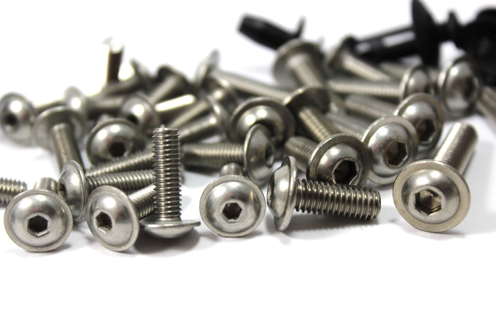 Kawasaki Ninja ZX-6R ZX6R 1995-2002 Stainless Steel Fairing Bolts & Screen Bolt Screw Well Nut Kit