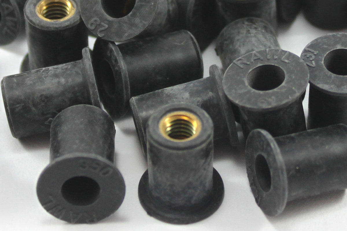 Rubber Well Nuts m4 (8mm diameter body)