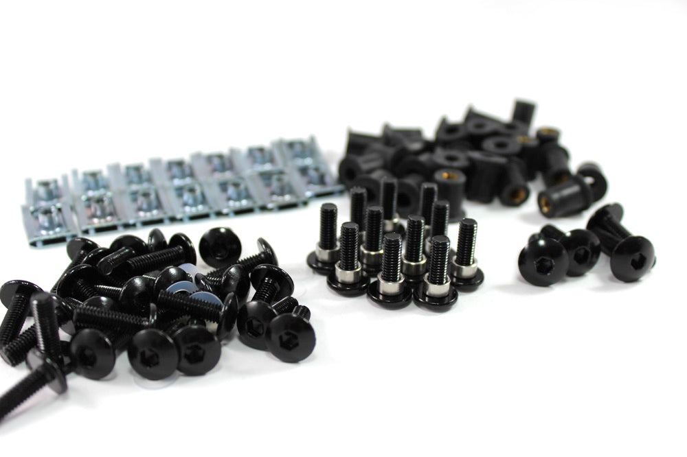 Ducati 1098 1198 848 Black Aluminium Fairing Bolts Clips Wellnut + Dzus Fasteners Option