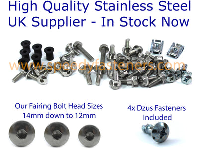 Honda CBR 600 CBR 600F1 Hurricane Stainless Fairing Bolts & Dzus Studs Kit