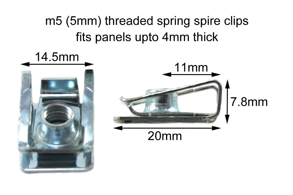 Metal Fairing Bodywork Spring Spire Clips m5