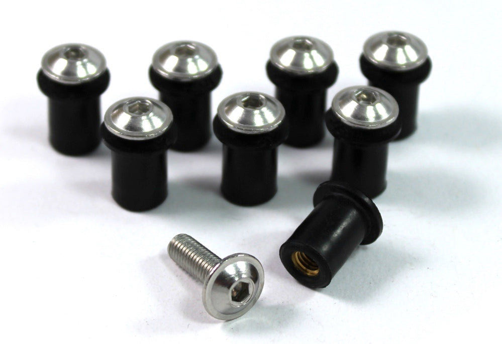 BMW S1000RR 2012-2014 Full Stainless Fairing Allen Screen Flange Bolt & Clip Kit