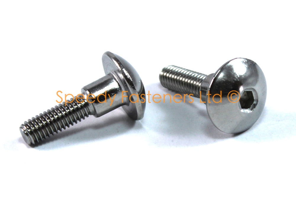 Stainless Steel Fairing Fender Bolts m6 x 25mm (18mm diameter head) 8mm Shoulder Allen Key Button Head