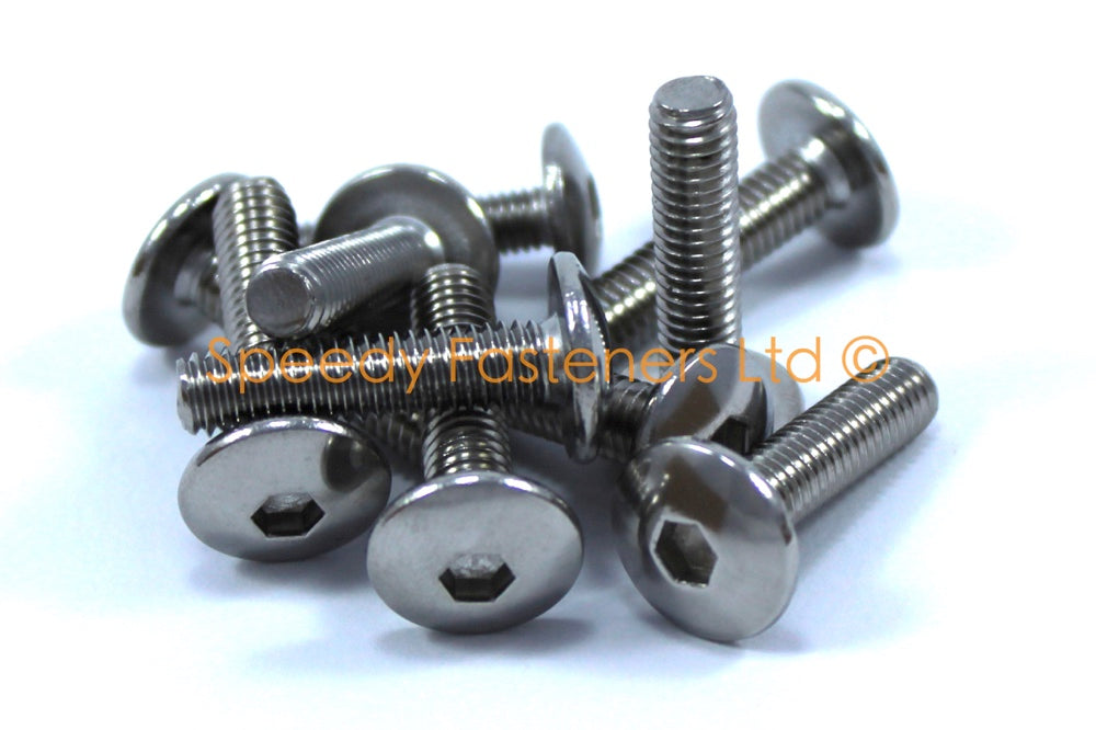 Stainless Steel Fairing Bolts m6 x 25mm (14mm diameter head) Allen Key Button Head