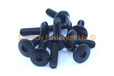 Black Aluminium Fairing Screen Bolts m5 x 16mm (12mm diameter head) Allen Key Button Head