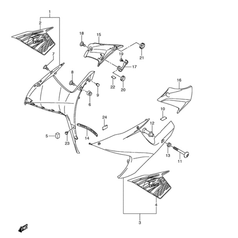 Suzuki GSX-R600 2011-2015 Stainless Fairing & Screen Bolt Clip Kit GSXR 600 L1 L2 L3 L4 L5