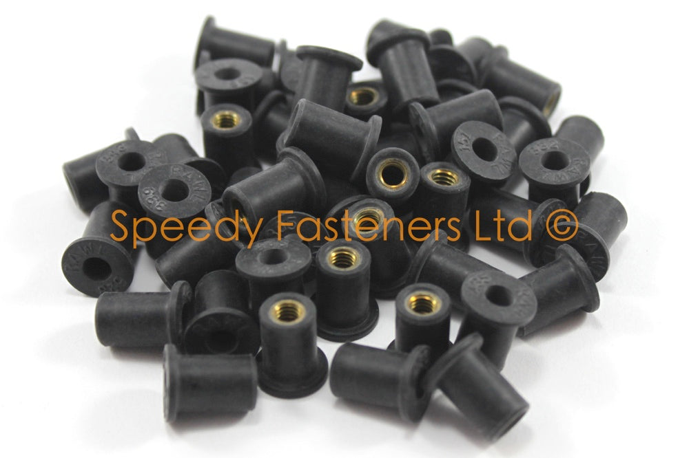 Rubber Well Nuts m4 (8mm diameter body)