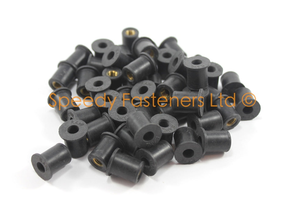 Rubber Well Nuts m6 (12.5mm diameter nut body)