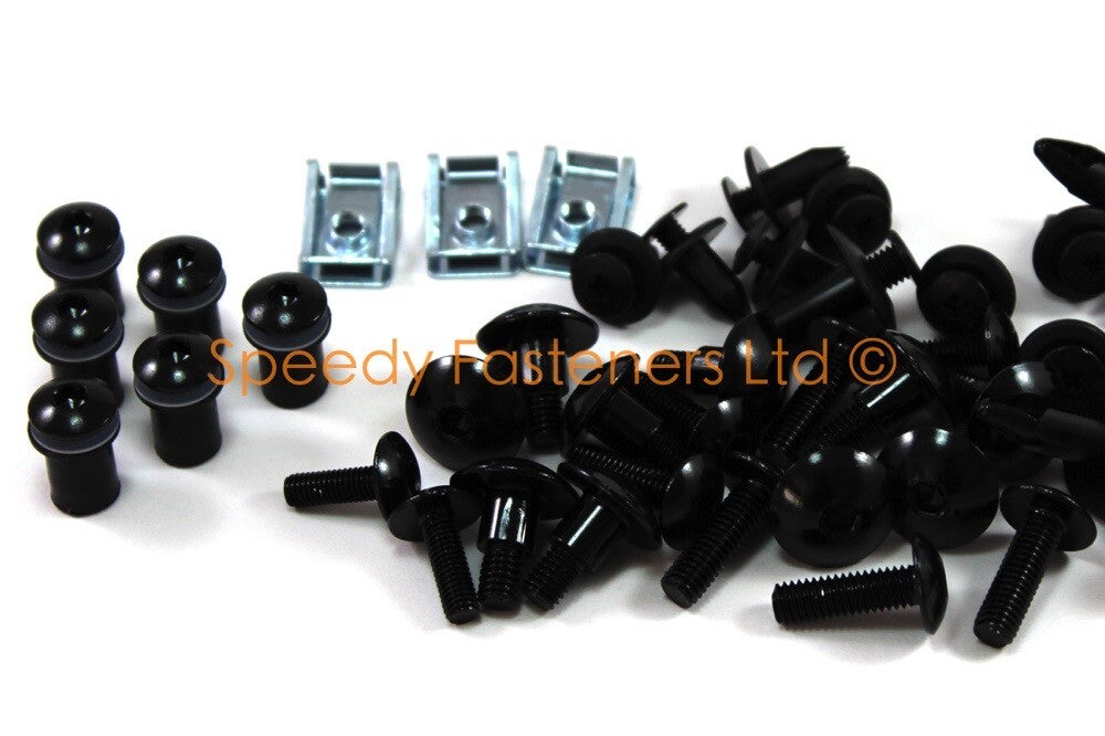 Triumph Trophy 1991-1995 Black Aluminium Fairing Bolts Clips Screw Kit Mk1