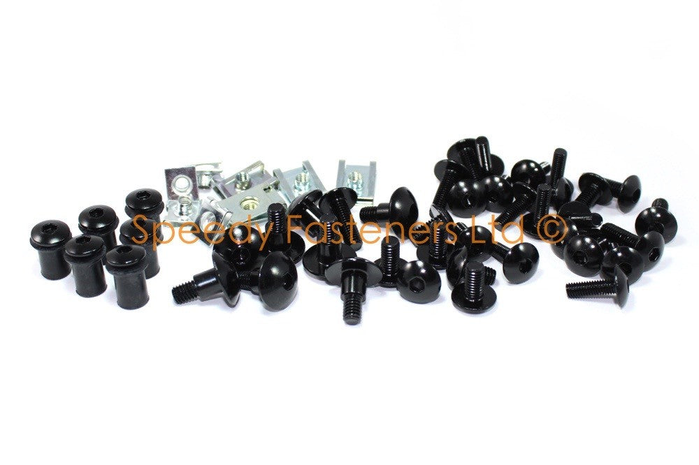 Yamaha Thundercat YZF 600 Black Anodised Aluminium Fairing Bolt Clips Bolts Kit