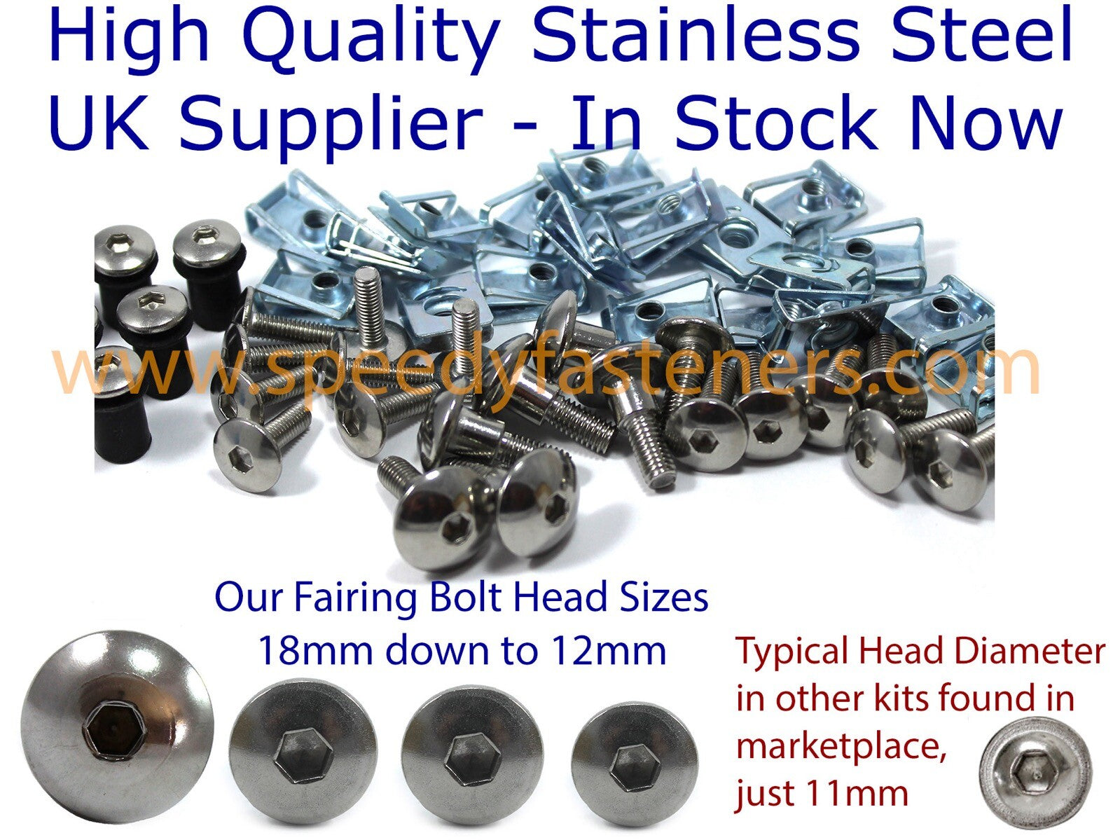 Stainless Steel Fairing & Screen Bolt Clip Kit for Suzuki TL1000S 1997-2001