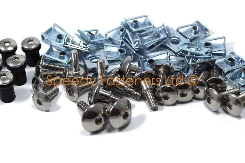 Yamaha FZR600 Genesis Stainless Fairing & Screen Bolt Clips Screws 1994-95 FZR