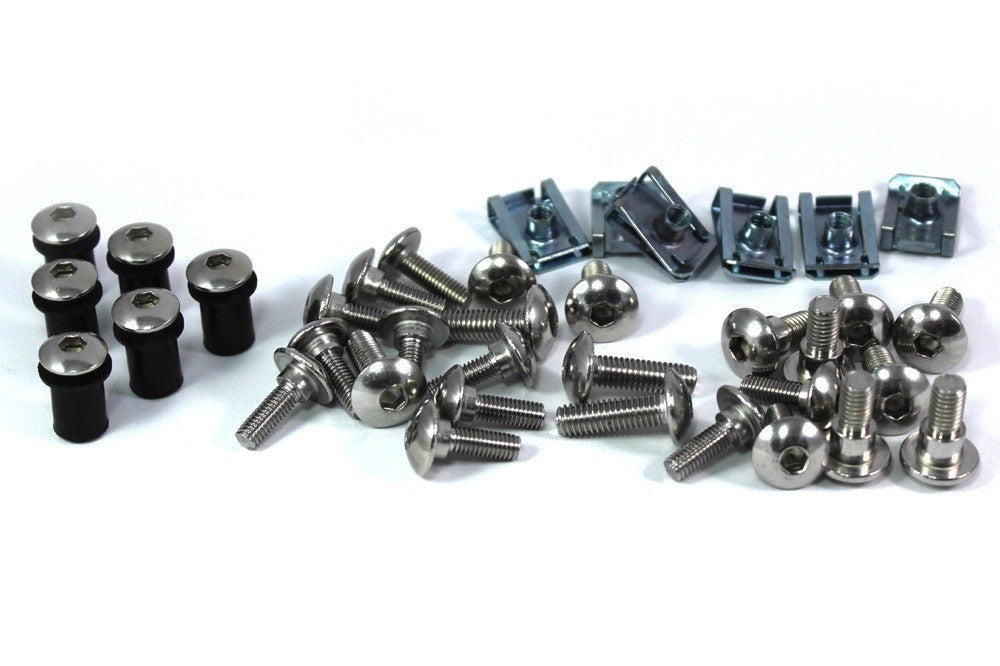 Yamaha FZR 1000 EXUP 1989-90 Stainless Fairing & Screen Bolts Clips Kit FZR1000