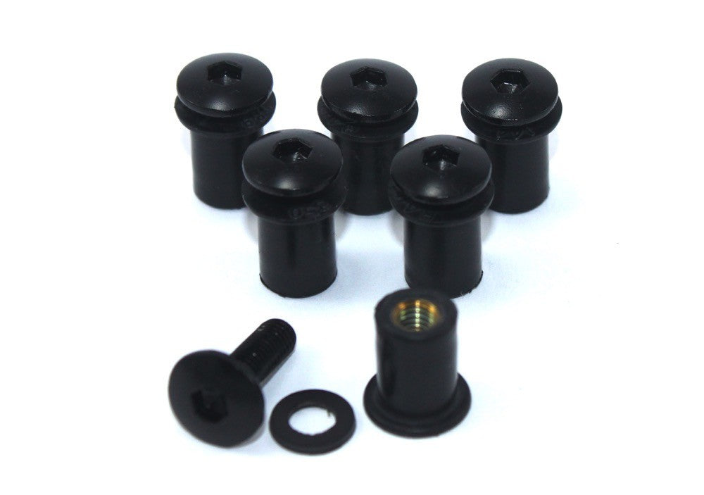 Yamaha Thundercat YZF 600 Black Anodised Aluminium Fairing Bolt Clips Bolts Kit