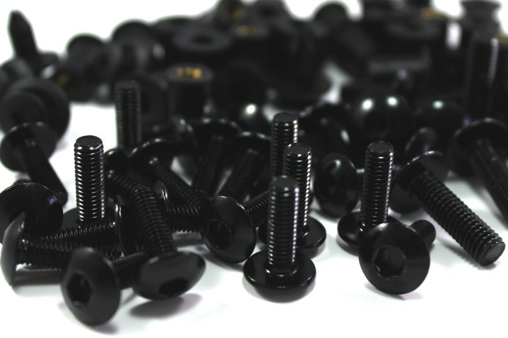 Kawasaki Ninja ZX-6R 2009-2012 Black Aluminium Fairing Screen Bolt Kit ZX6R