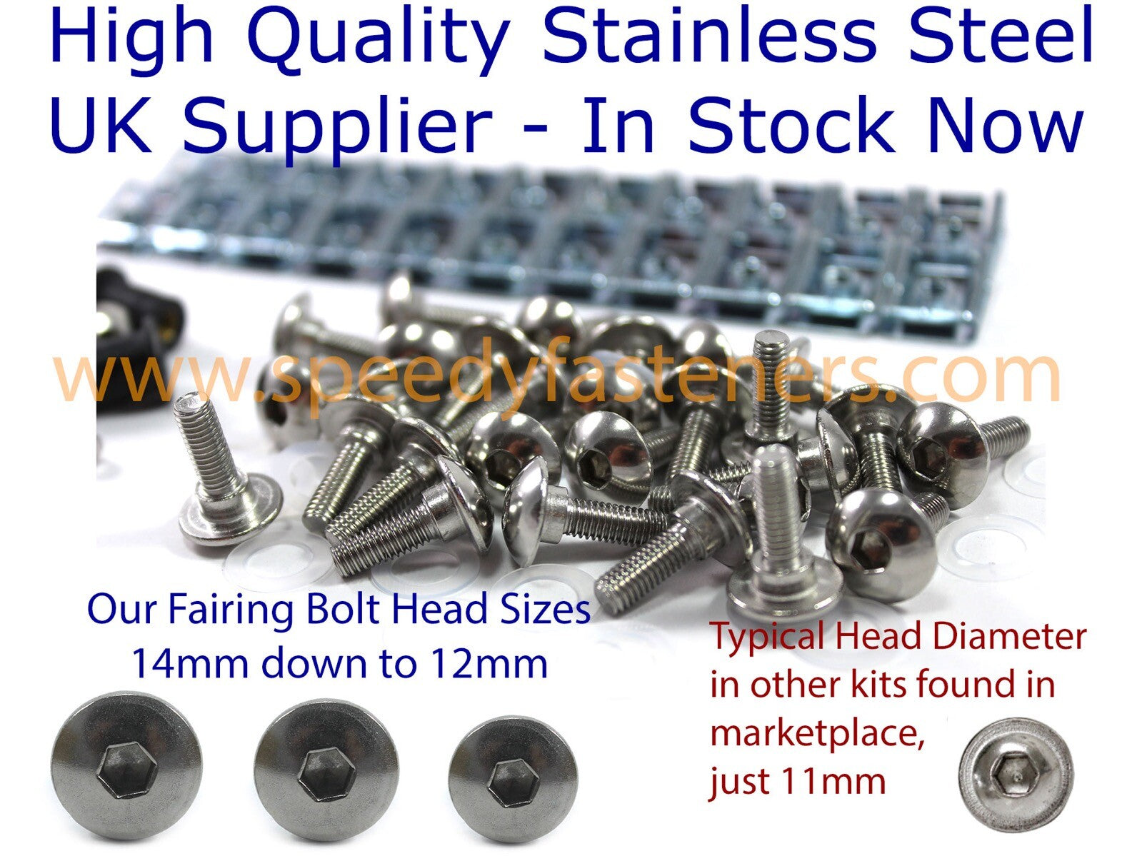 Honda NSR125 JC22 1994-2001 Stainless Fairing Bolt & Screen Bolts Kit NSR 125