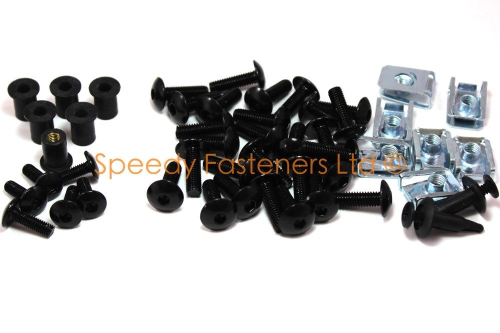 Kawasaki Ninja ZX-10R 2006-2007 Black Aluminium Fairing Screen Bolt Kit ZX10R