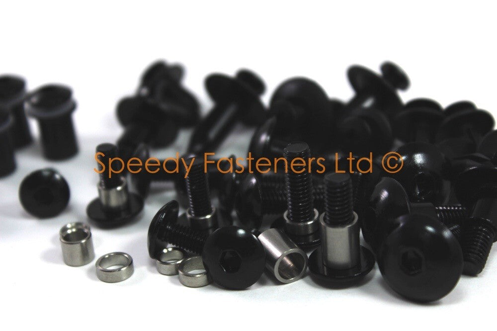Honda VTR 1000 Firestorm SC36 1997-2007 Black Aluminium Fairing Bolt Fixings Kit