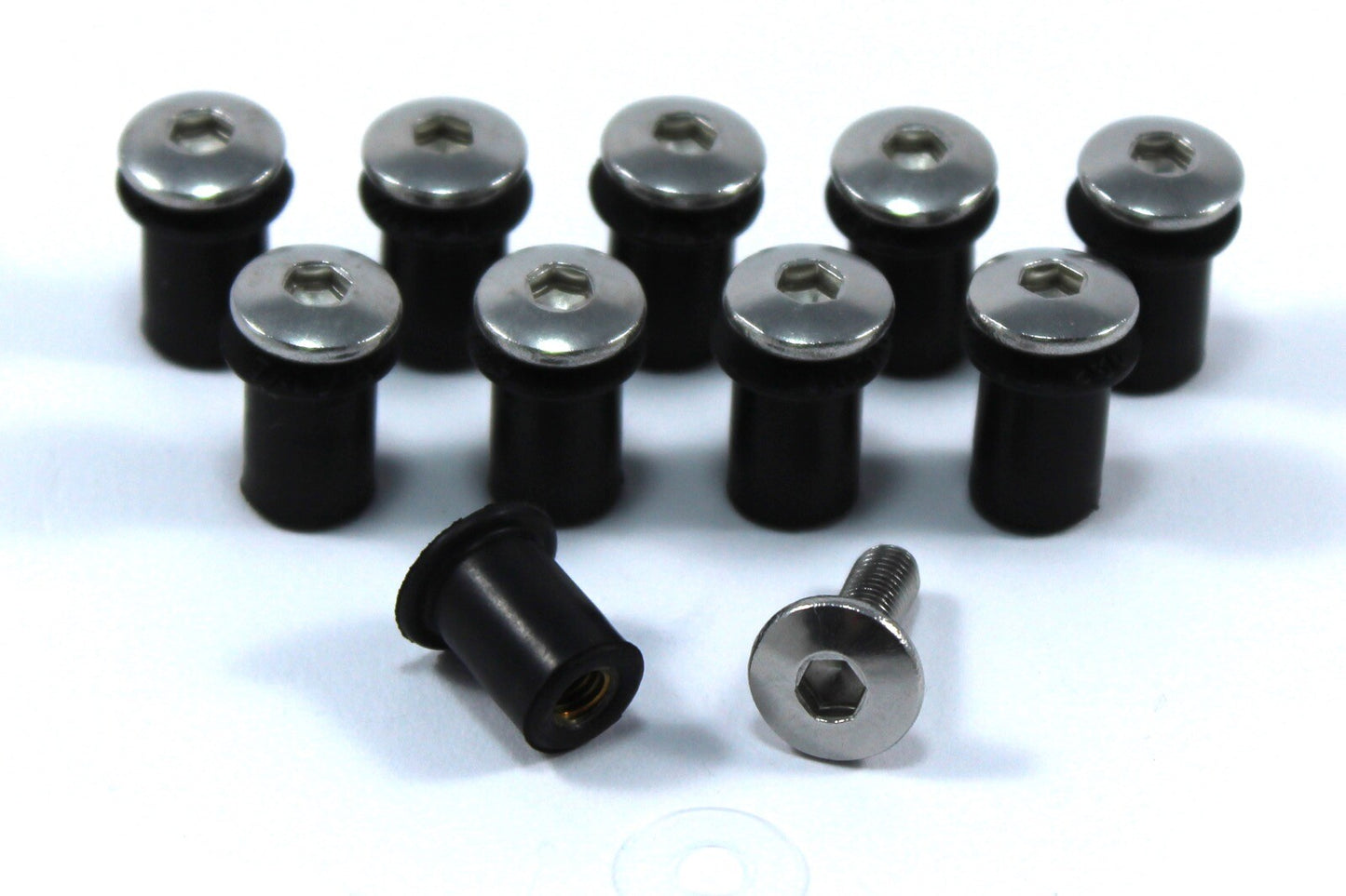 10x Honda 90111-KW3-003 Rubber Well Nuts Screen Fairing + Stainless Steel Bolts
