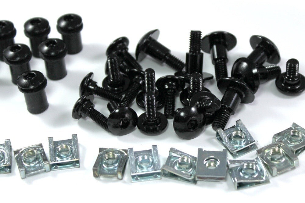 Yamaha RD 350 F1 F2 YPVS 1985-1995 Black Aluminium Fairing Screen Bolt Kit 350R