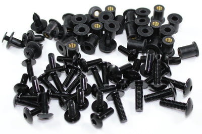 Kawasaki Ninja ZX-9R 1998-2003 C1-F2 Black Aluminium Fairing Screen Bolts Screws
