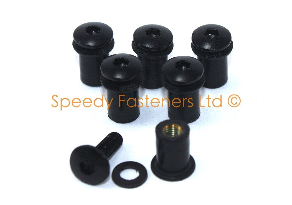 for Suzuki GSX-R750 2000-2003 Black Aluminium Fairing Screen Bolts Clips K1 K2