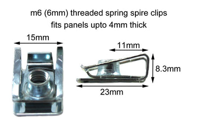 10 x Gas Gas Pro Ossa Trials Airbox Frame Tank Seat Spring Spire U Nut Clips M6