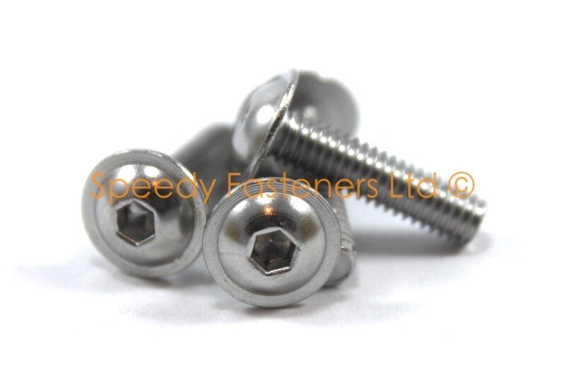 10x Motorcycle / Ducati Screen Bolts - Stainless Steel + Rubber Well Nuts m4 4mm