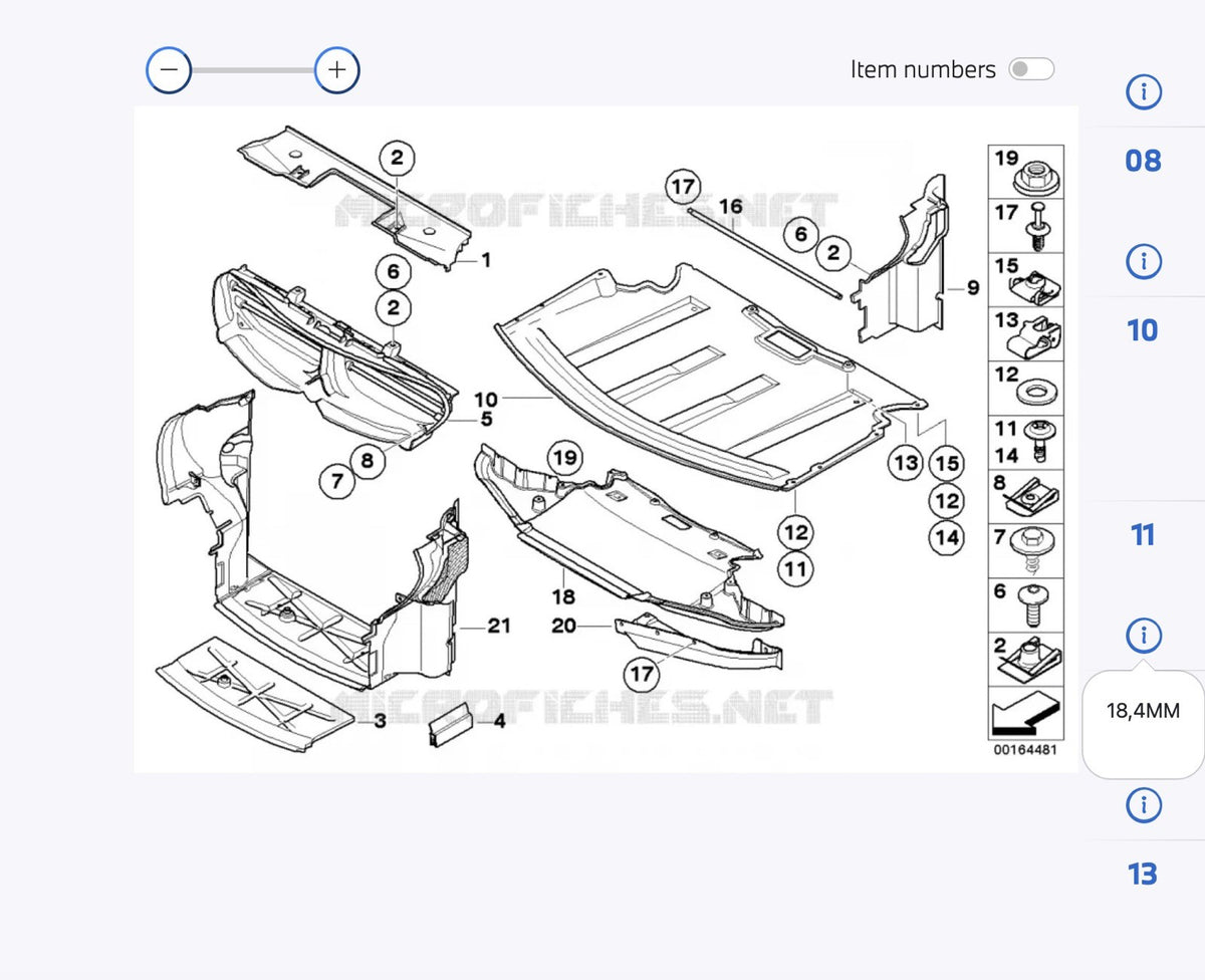BMW 630i 650i 645i E63 E64 Engine & Gearbox Under Tray Shield 31x Clips & Bolts