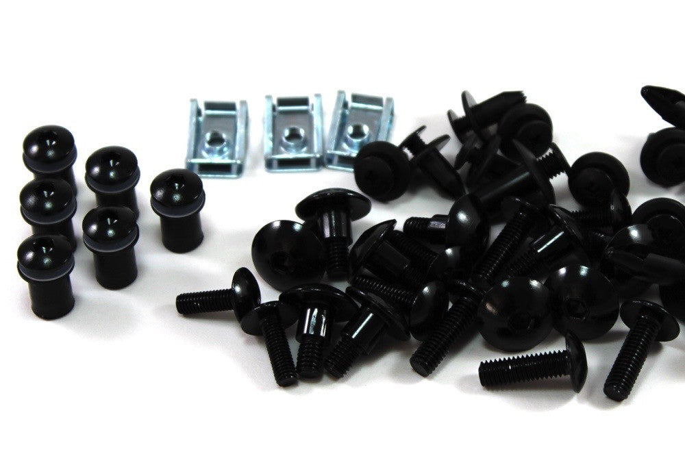 Kawasaki Ninja ZX-9R 1994-1997 Black Aluminium Fairing Screen Bolts Screws B1-B4
