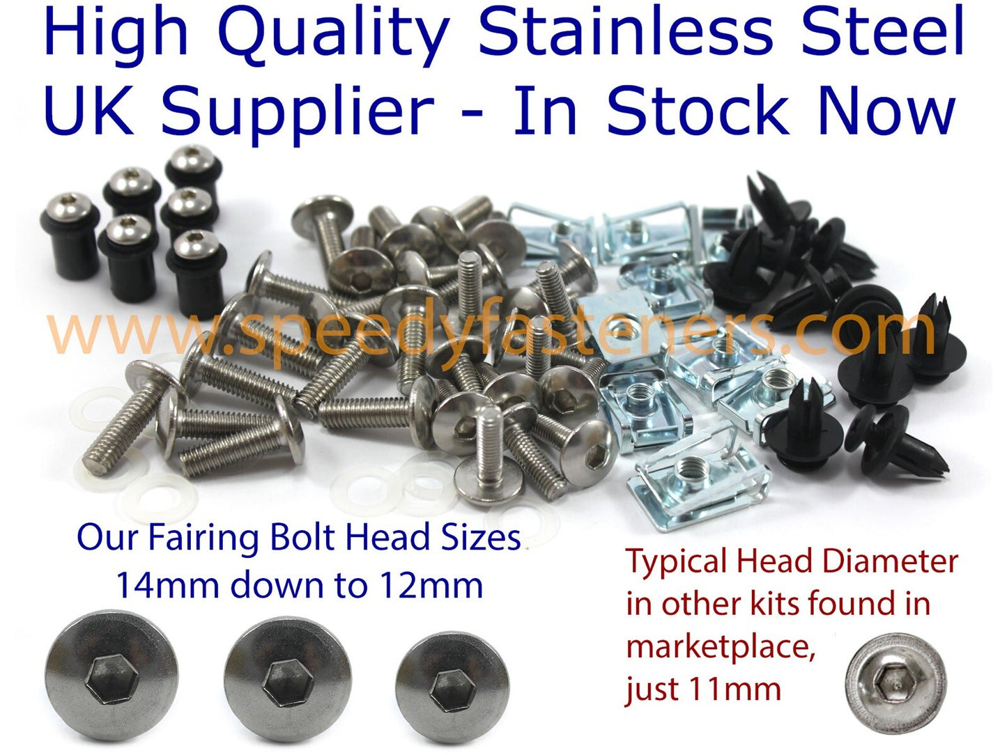 Aprilia RS4 50 2011+ Stainless Steel Fairing Cowl & Screen Bolt Screw Clip Kit