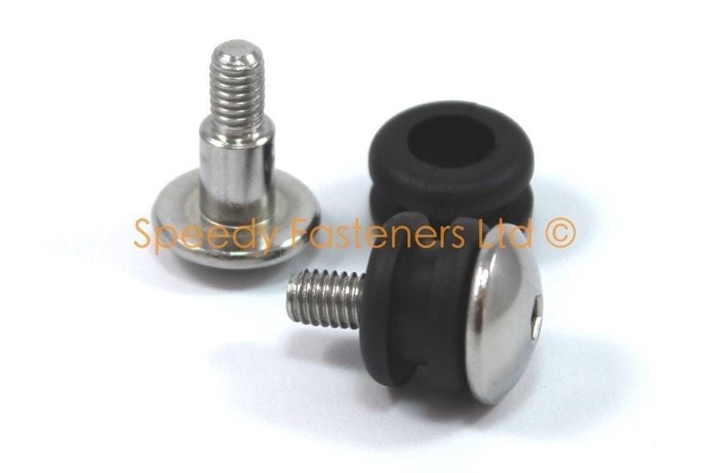 2x Stainless Fairing Bolts & Rubber Grommets fits Suzuki 09139-06126 09320-09016