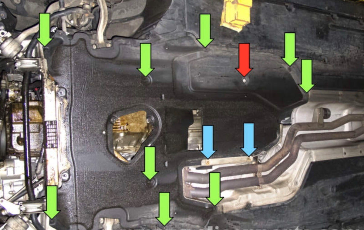 BMW 5 Series E60 E61 Engine & Gearbox Under Tray Shield 21x Clips & Bolts