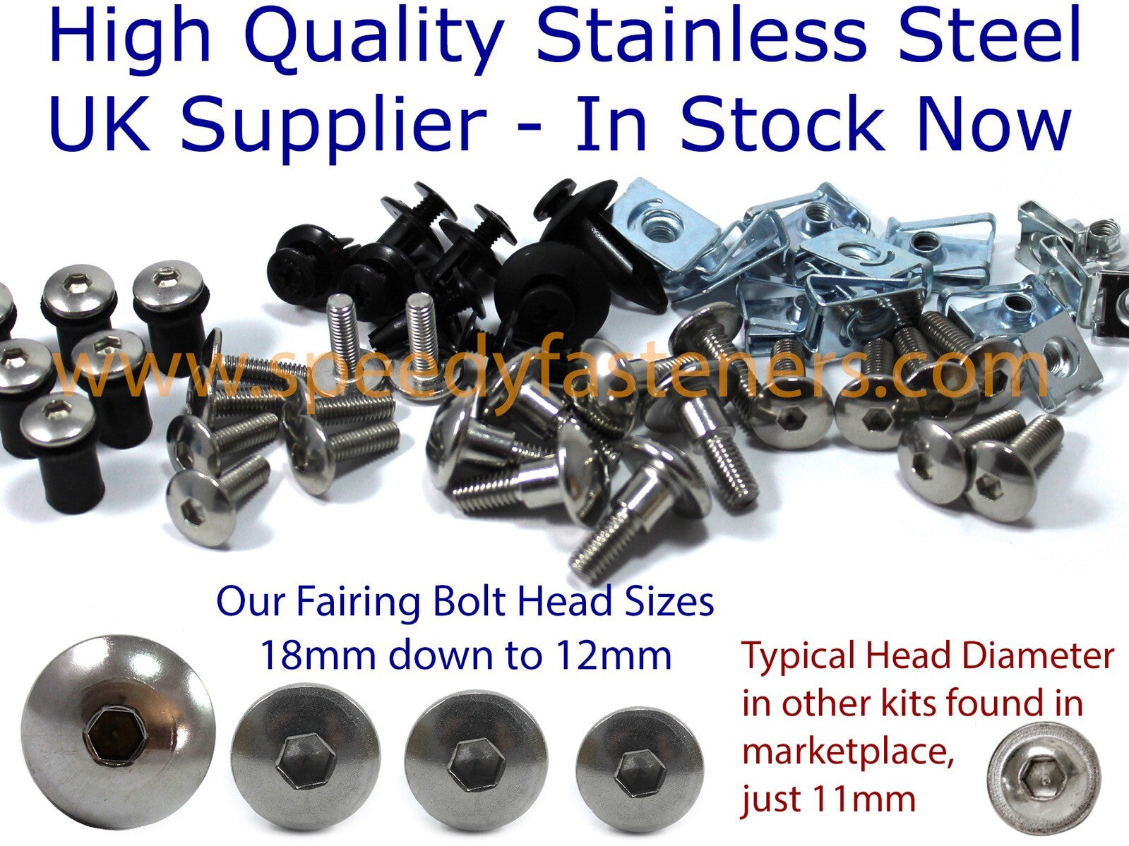 for Suzuki GSX1250FA 2010+ Stainless Steel Fairing & Screen Bolt Screws Clips