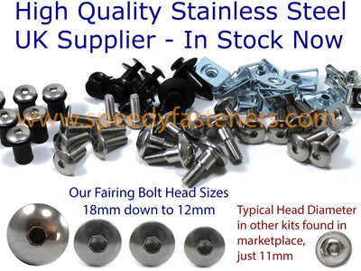 for Suzuki GSX1250FA 2010+ Stainless Steel Fairing & Screen Bolt Screws Clips