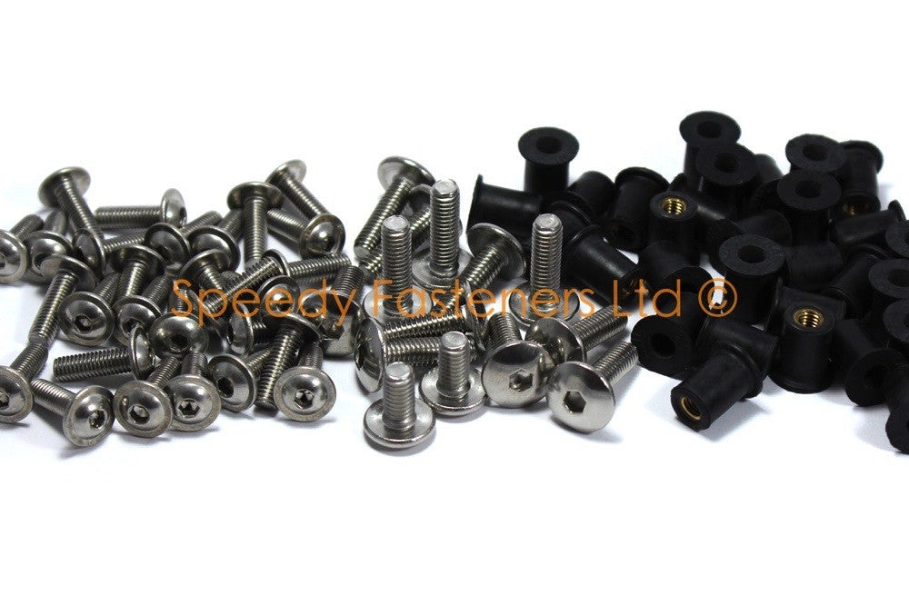 Kawasaki Ninja 250R EX250 2008 - 2012 Stainless Fairing Bolt & Screen Bolts Kit