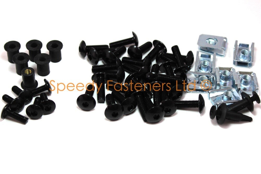 Triumph Daytona 750 900 1000 1200 Black Aluminium Fairing Screen Bolts Fixings