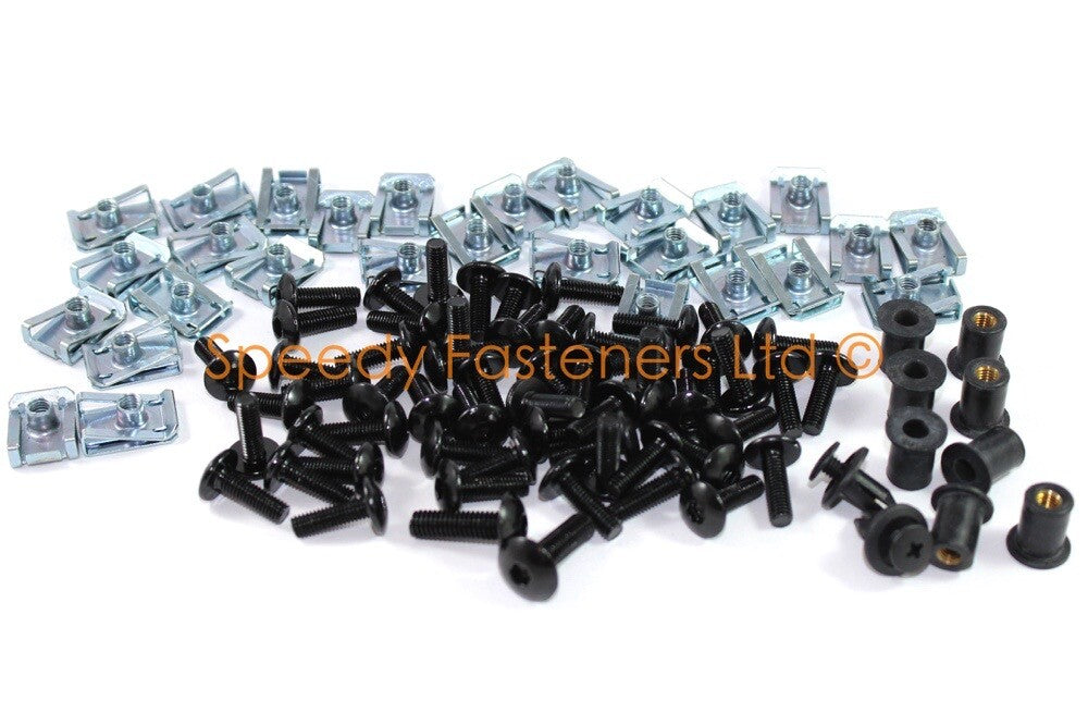 BMW S1000RR Fairing & Screen Black Aluminium Bolts Clips Kit 2009-2011 Gen 1