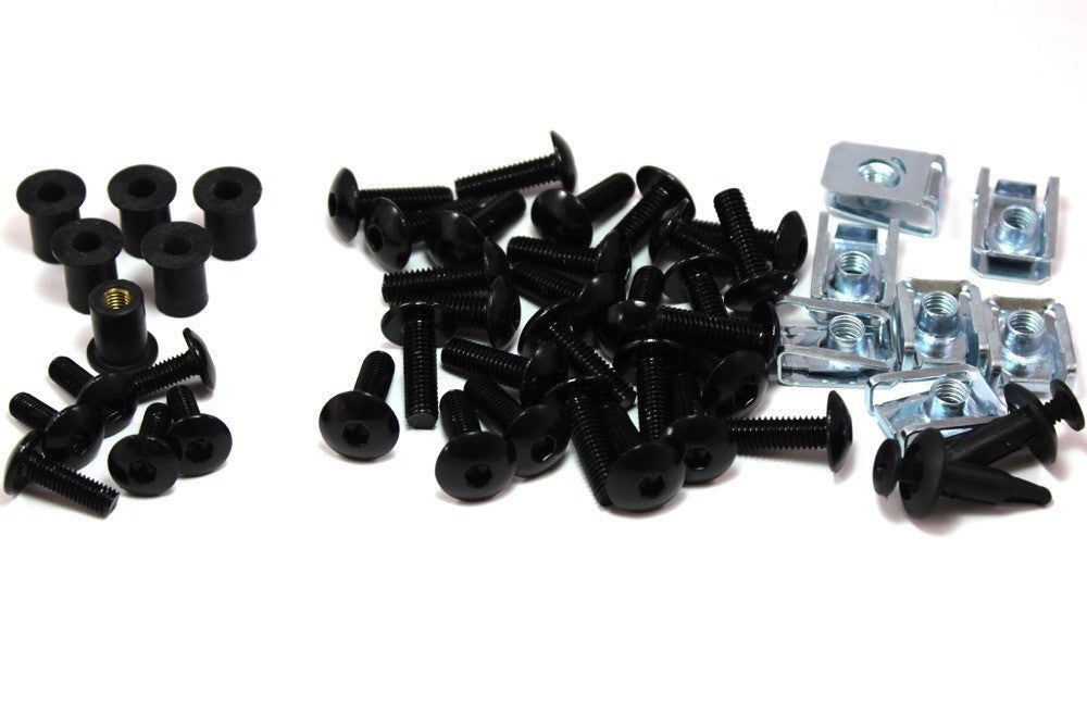 Yamaha R125 Fairing & Screen Bolt Clip Kit Black Anodised Aluminium 2019-2022