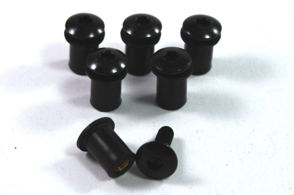 Aprilia RS4 125 2011 - 2015 Black Aluminium Fairing Screen Bolt & Clip Screw Kit