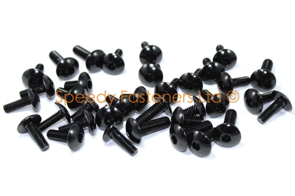 Aprilia RS4 125 2011 - 2015 Black Aluminium Fairing Screen Bolt & Clip Screw Kit