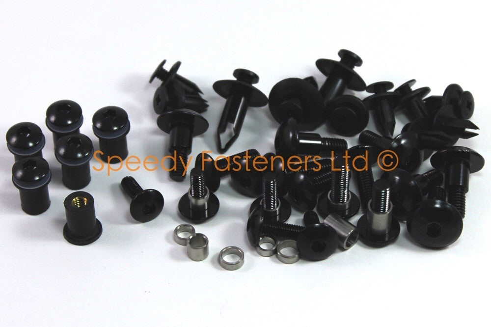 Honda VTR 1000 Firestorm SC36 1997-2007 Black Aluminium Fairing Bolt Fixings Kit