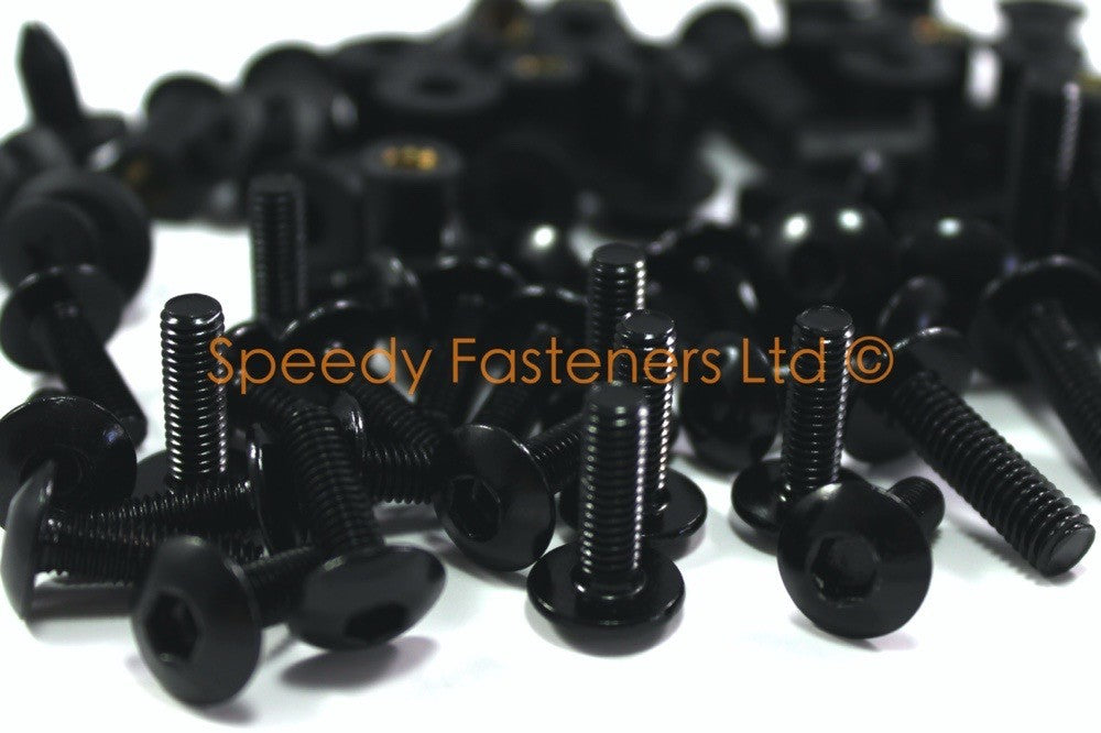 Kawasaki Ninja ZX-6R 2009-2012 Black Aluminium Fairing Screen Bolt Kit ZX6R