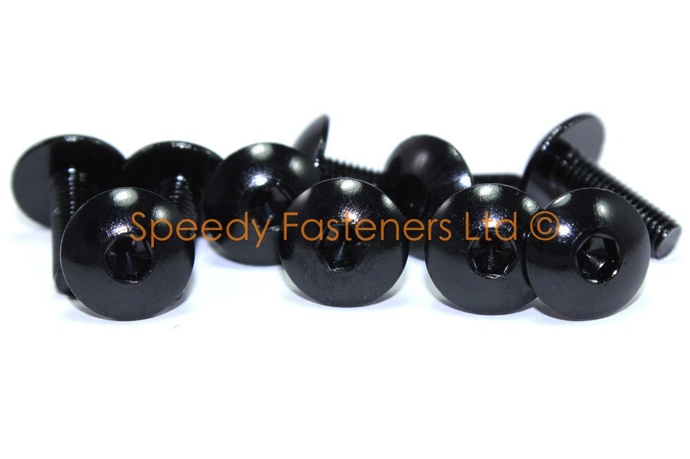 Aprilia RS4 125 2011 - 2015 Black Aluminium Fairing Screen Bolt & Clip Screw Kit
