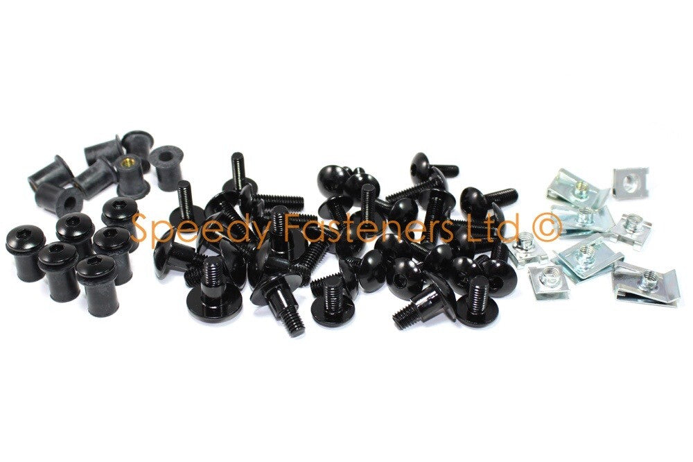 Triumph Trophy 1995-2004 Black Aluminium Fairing & Screen Bolts Clips Bolt Kit