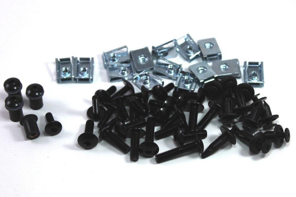 Yamaha FZS600 Fazer 1998-2002 Black Aluminium Bolt Fairing Screen Clip Screw Kit